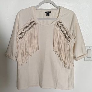 H&M Beaded Fringe Sweater